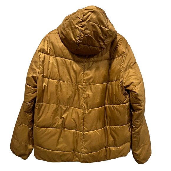 Madewell Mens Hooded Puffer Jacket, Old Gold, XL - Picture 4 of 10